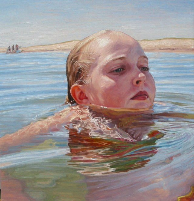 artstormer, laura sanders, art, painting, swimming paintings, realism