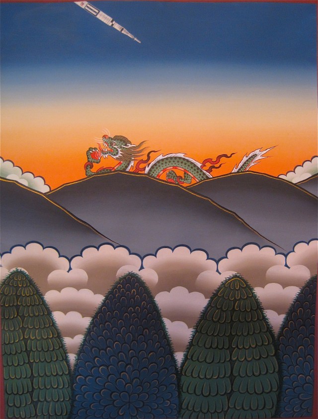 Sunset over the Dragon